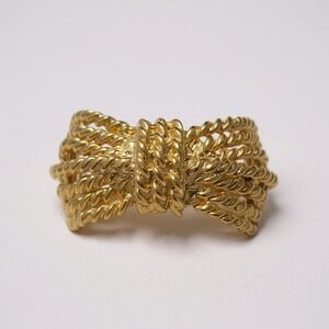 Vintage Colette Malouf Gold Twisted Rope Bow Barrette Hair Clip Made in France